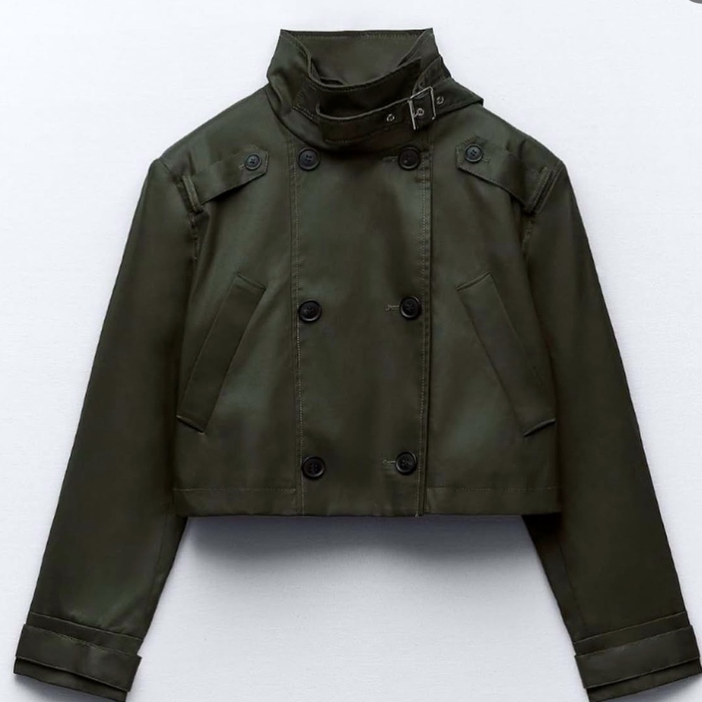 Zara Olive Green Trench Coat